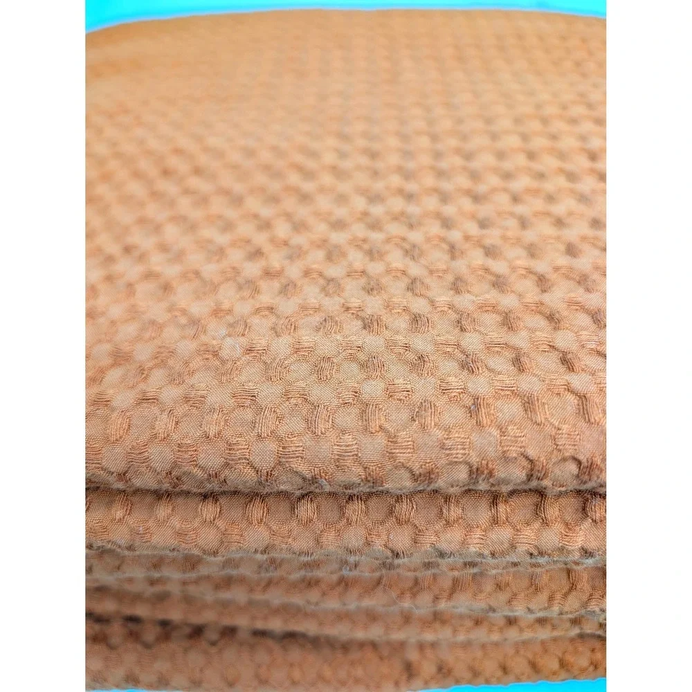 Quince Luxe Waffle Duvet Cover Queen Terracotta Orange Cotton Bedding